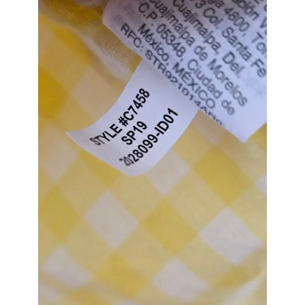 J. Crew classic Yellow Gingham Long-Sleeve Shirt Lightweight Button front casual